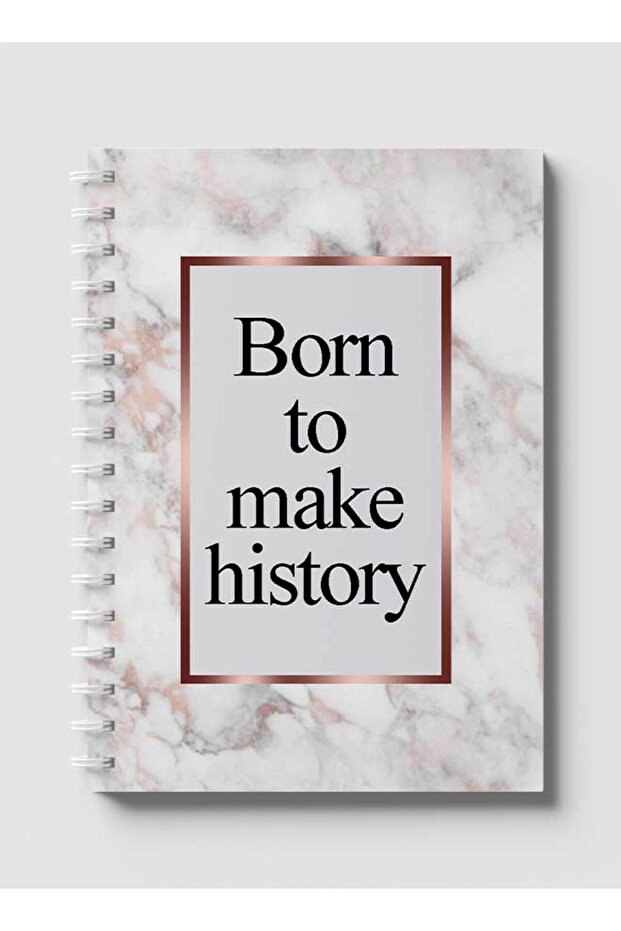 Spiral Notebook with Front and Back Hard Covers Featuring Born Make History Design
