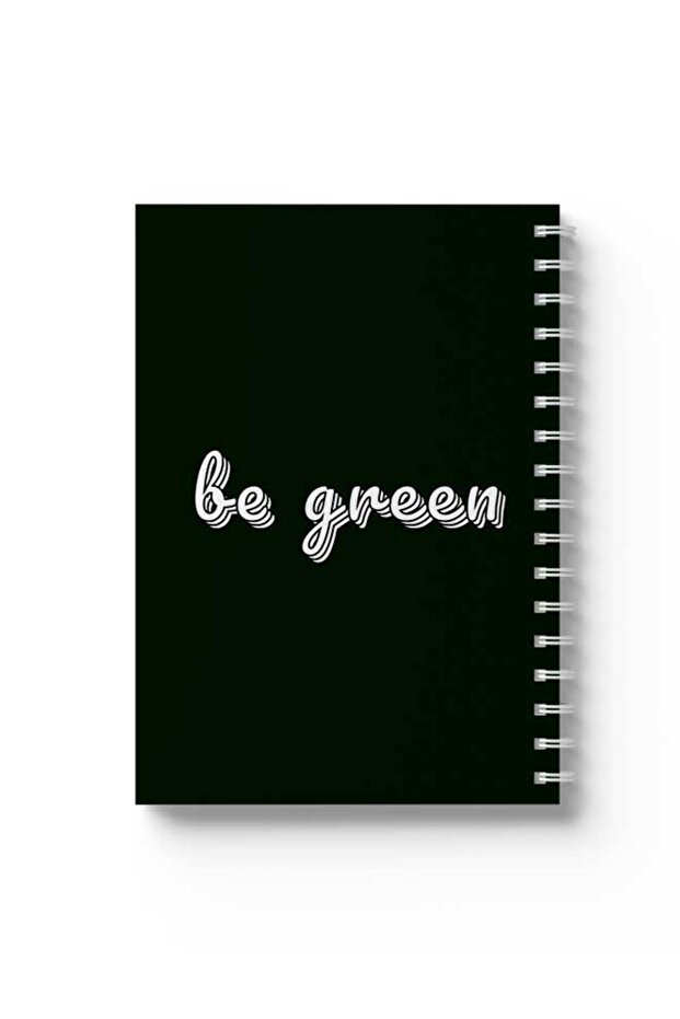 دفتر ملاحظات حلزوني مع غلافين أمامي وخلفي صلبين بتصميم "Be Green"
