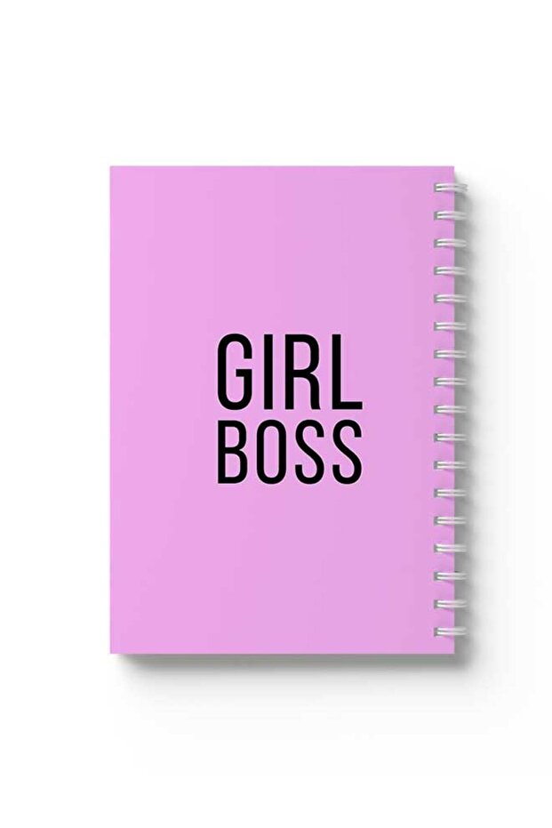 دفتر ملاحظات حلزوني مع غلافين أمامي وخلفي صلبين بتصميم Girl Boss