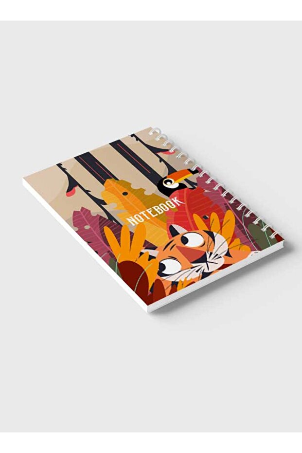 Spiral Notebook with Front and Back Hard Covers Featuring Classical Theme Jungle Design - 6