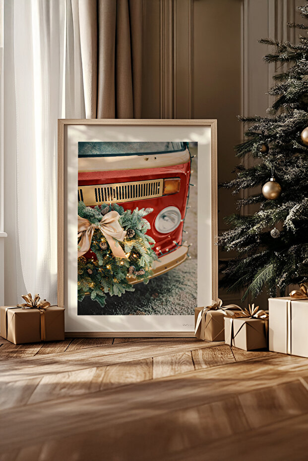One Piece Real Raw Wooden Framed New Year Themed Painting - Model 97