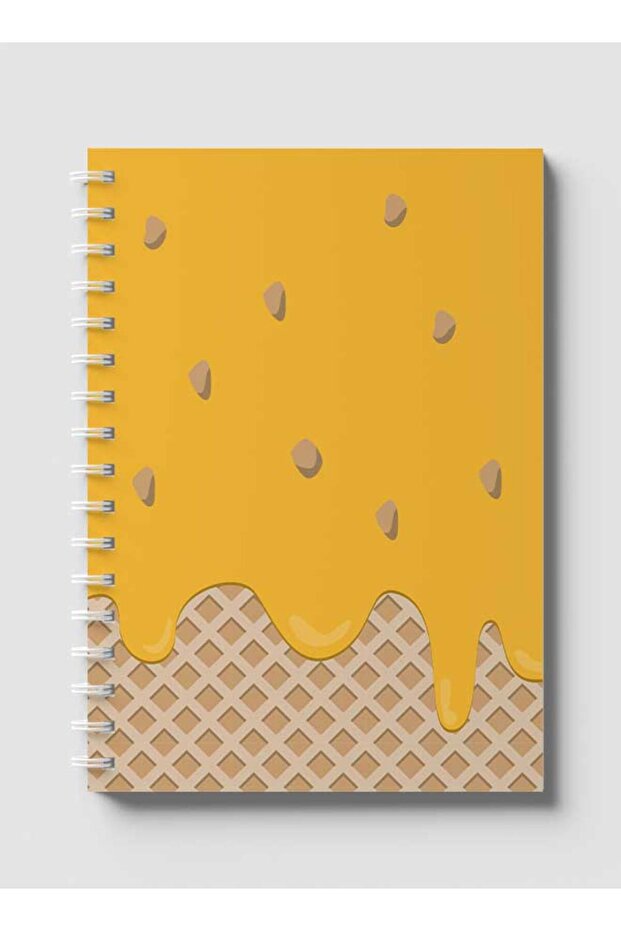 دفتر ملاحظات حلزوني مع غلافين أمامي وخلفي صلبين بتصميم مخروطي وآيس كريم