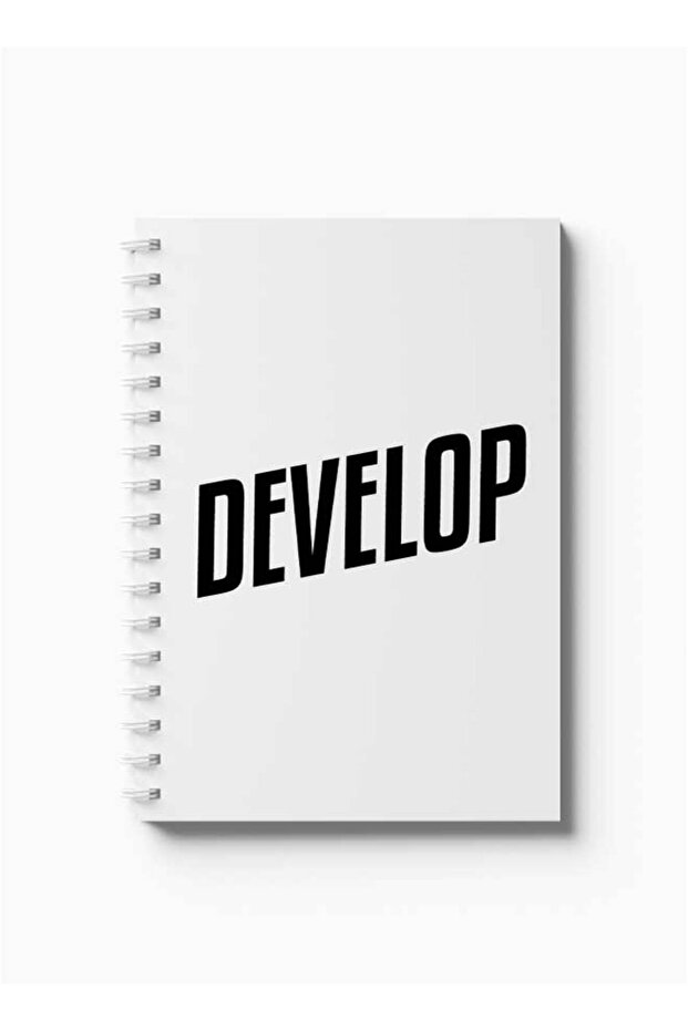 Spiral Notebook with Front and Back Hard Covers Featuring Develop Design - 5