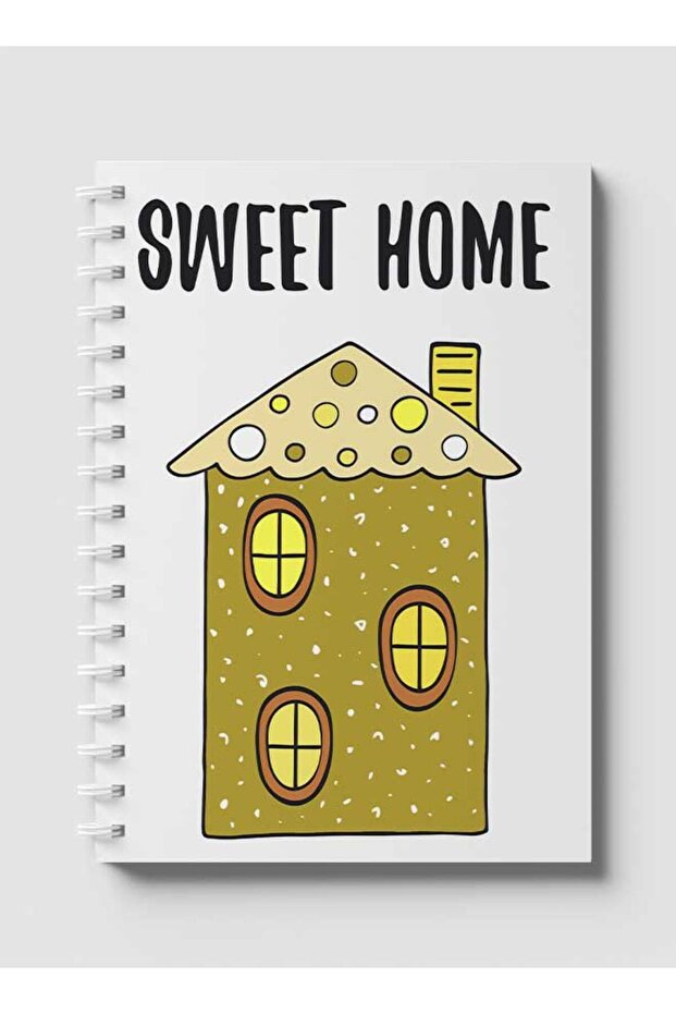 دفتر ملاحظات حلزوني مع غلافين أمامي وخلفي صلبين بتصميم Sweet Home