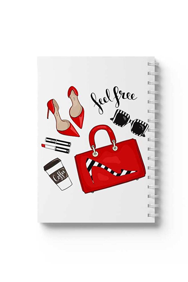 دفتر ملاحظات حلزوني مع غلافين أمامي وخلفي صلبين بتصميم Feel Free