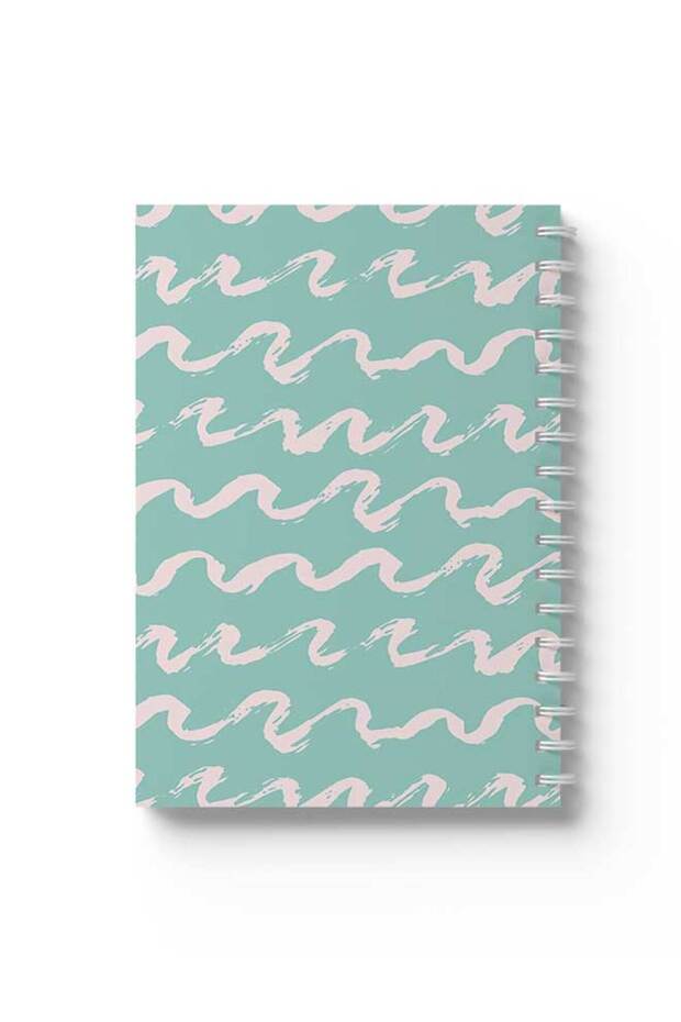 Spiral Notebook with Front and Back Hard Covers Featuring Shapes Design