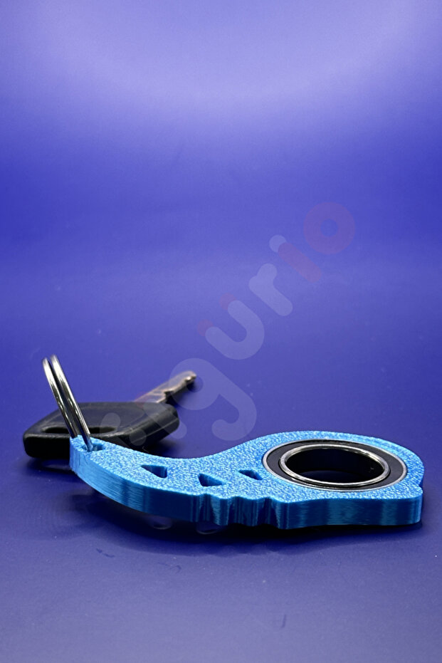 سلسلة مفاتيح Keyrambit باللون الأزرق النيون / حلقة مفاتيح قابلة للدوران - 2