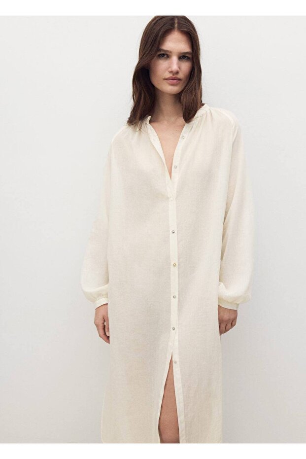 Düğmeli pamuklu tunik - 1