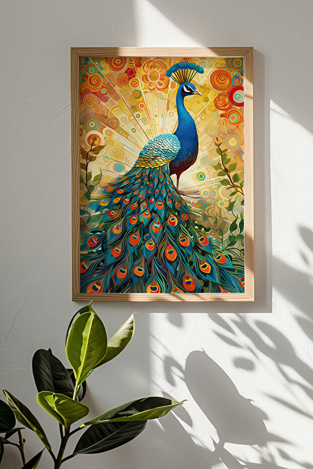 One Piece Real Raw Wooden Framed Mosaic Themed Painting - Model 25
