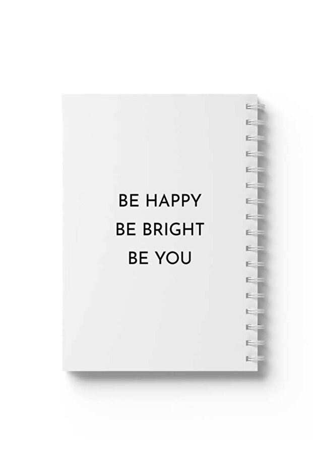دفتر ملاحظات حلزوني مع غلافين أمامي وخلفي صلبين بتصميم "Be Happy"