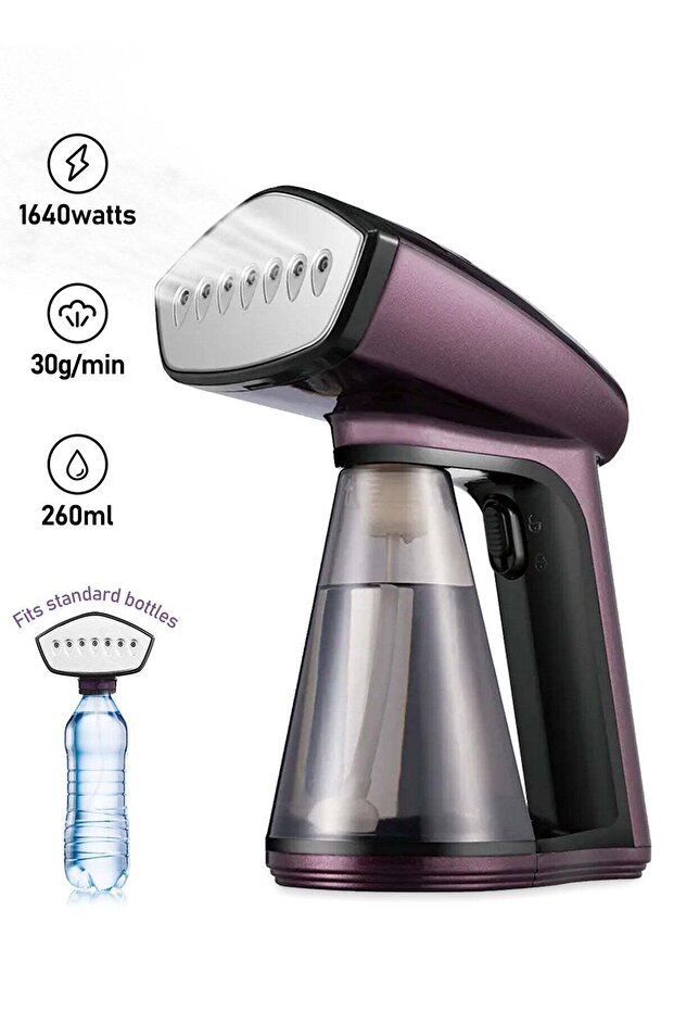 1640W Handheld Clothes Steamer 260ml Portable Steam Iron with Strong Penetrating 30g/Min - W