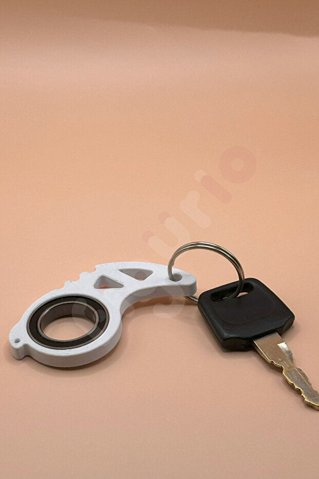 سلسلة مفاتيح Keyrambit بيضاء / حلقة مفاتيح قابلة للدوران - 1