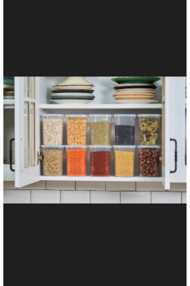 6'lı Set erzak kabı Uzun Dikdörtgen Saklama Kabı 1,15 Lt - 7