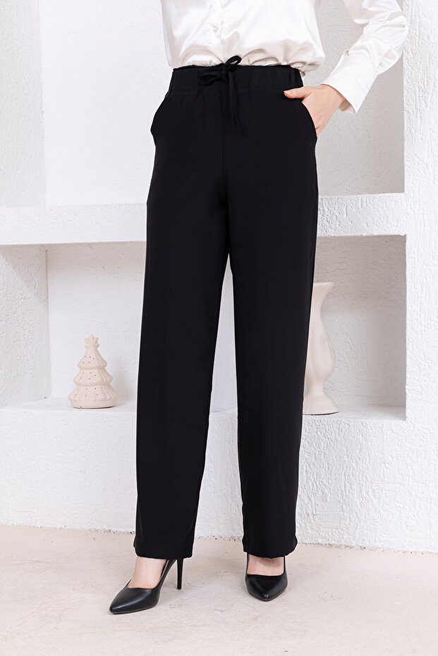 Linen pants with elastic waist and pockets - 7