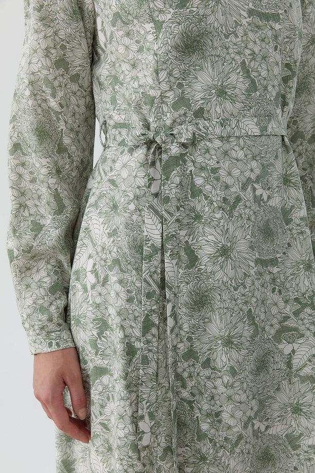 Multi Çiçek Desenli Elbise - Mint - 5