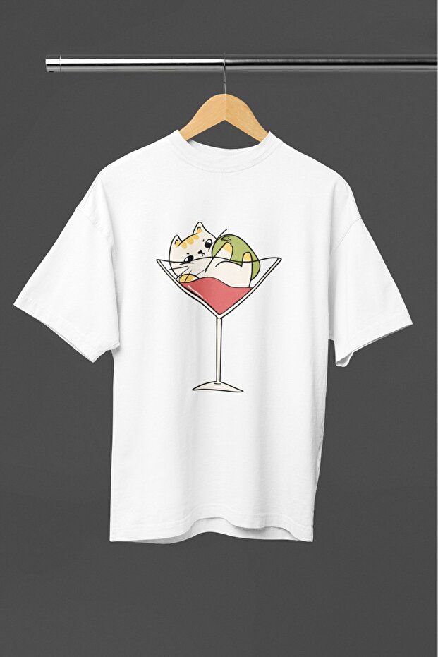 Men/Women Cat10 Transfer Printed Round Neck Short Sleeve T-Shirt