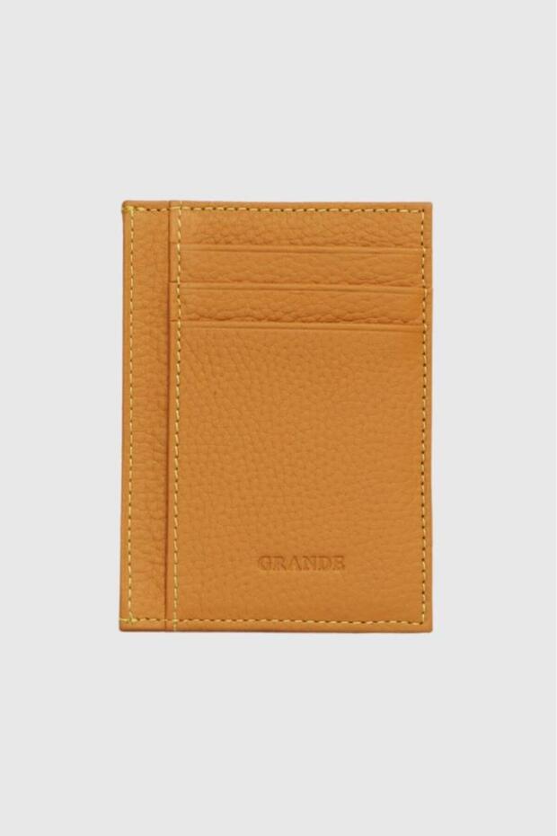 Genuine Leather Men's Card Holder Yellow 750