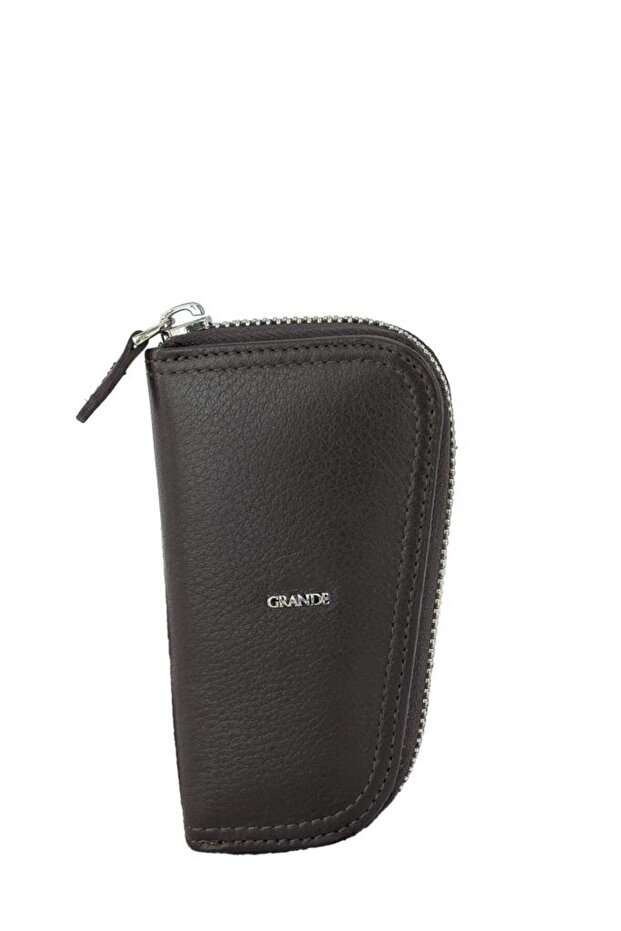 Genuine Leather Keychain Brown 847