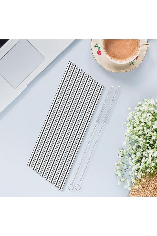 Utasti Iceflow Flip Straw 30oz/890 ml için metal pipet, 8 adet uzun paslanmaz çelik pipet ve 2 temiz - 2