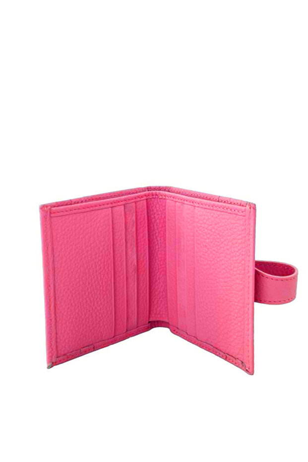 حامل بطاقات من الجلد الطبيعي فوشيا 800 - 2