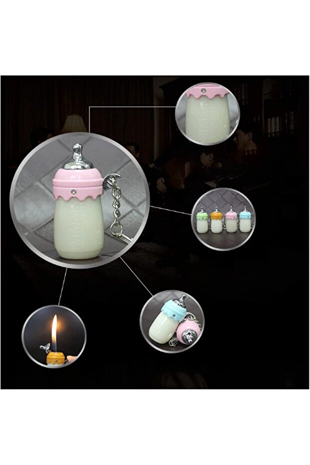 Flame Lighter in Shape of Feeding Bottle Multicolour Randomly Assorted - 2