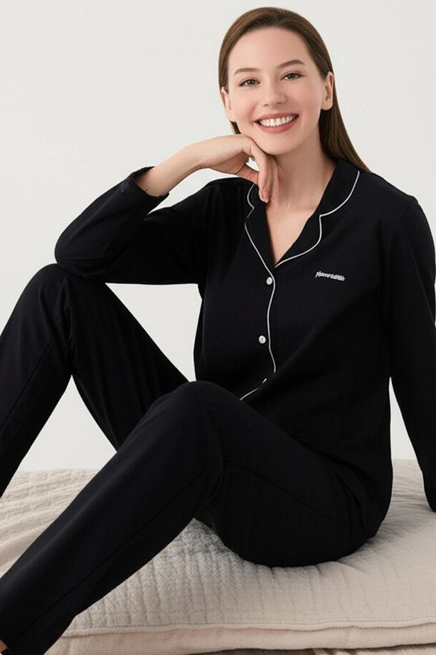 Kadın Boydan Patlı Uzun Kol Pijama Takımı PC.Y.04.8.P.325.U.Y01 - 1