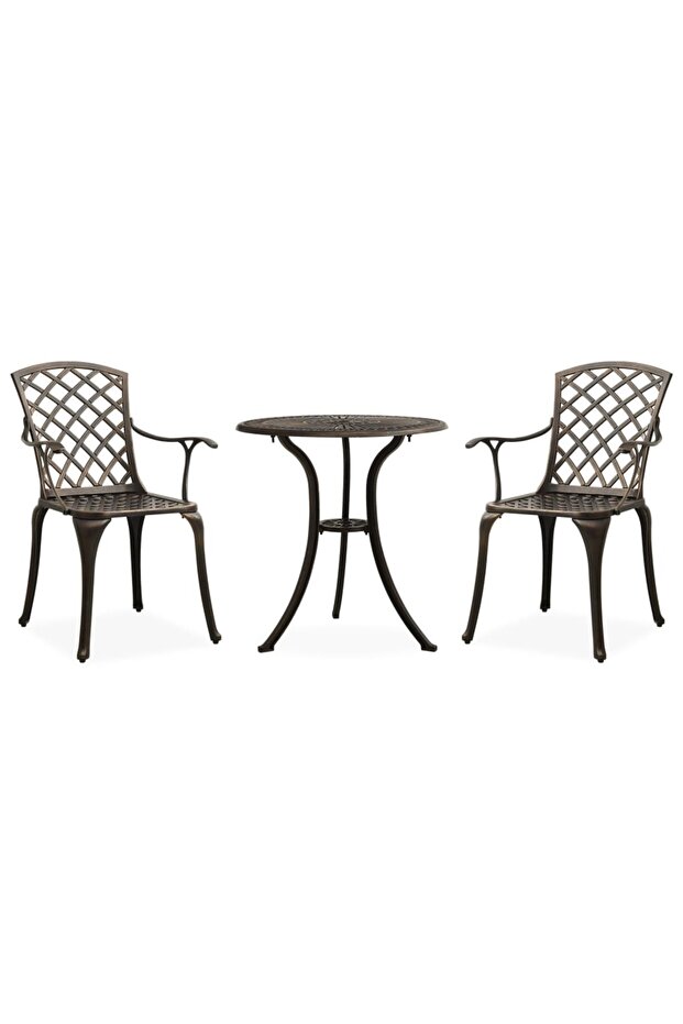 3 Piece Bistro Set Cast Aluminium Bronze