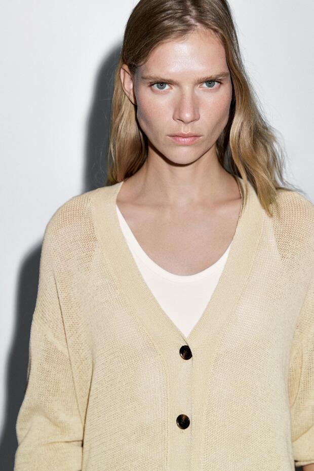 Oversize ince triko hırka - 4