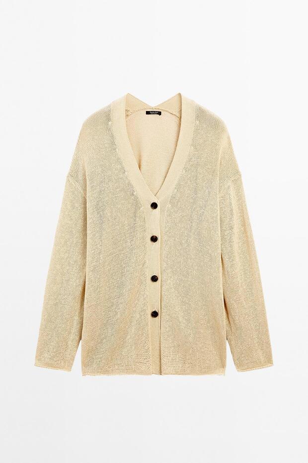 Oversize ince triko hırka - 5