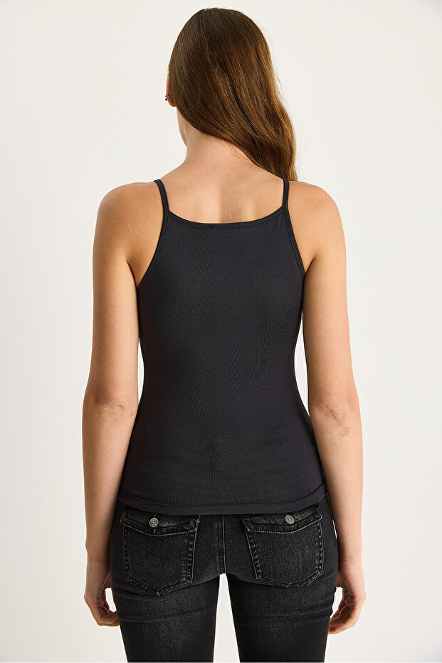 Kadın Halter Yaka Saran Basic Bluz - 6