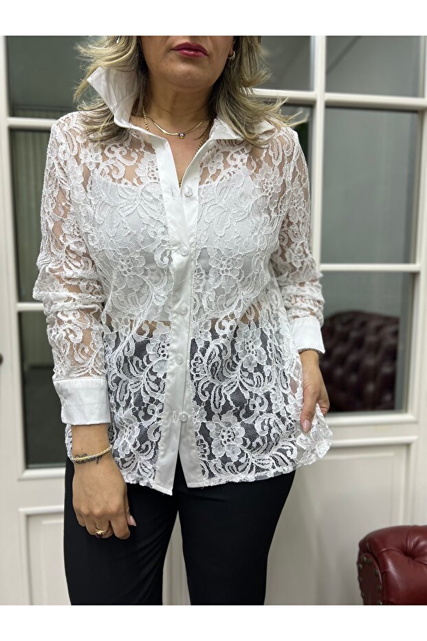 Dantelli gömlek - 4
