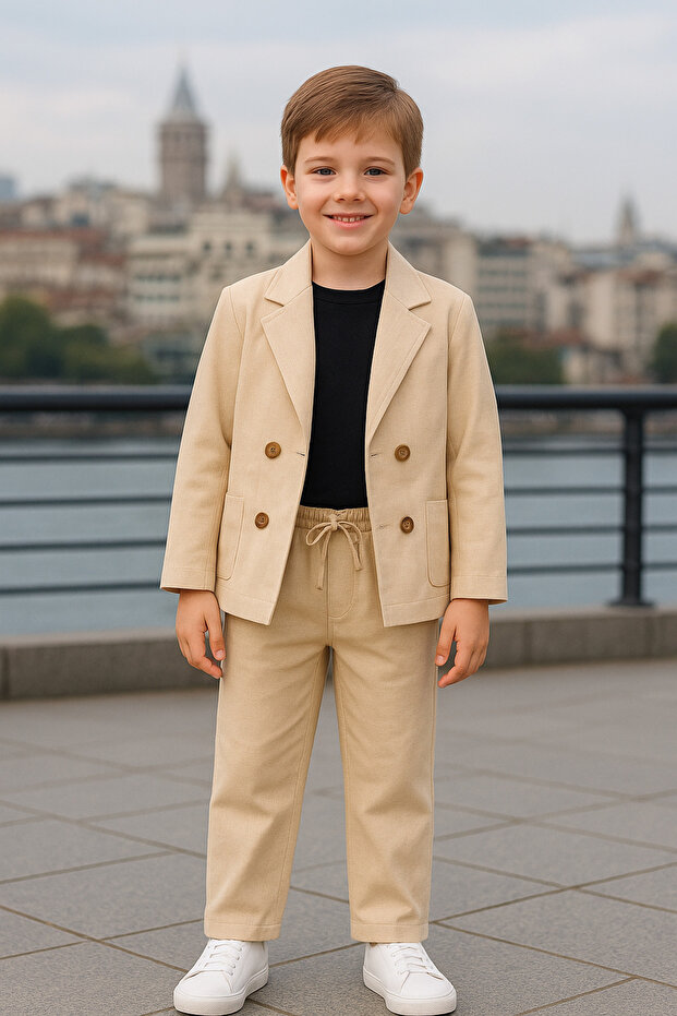 بدلة للأولاد مكونة من 3 قطع - 1