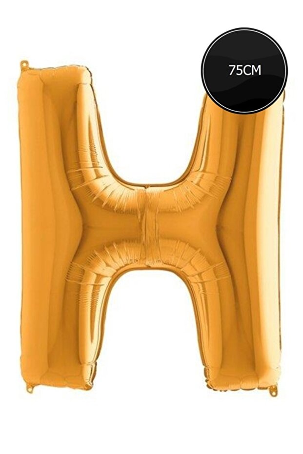 75cm Letter H Foil Balloon Gold