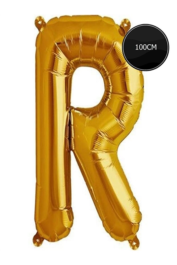 100cm Letter R Foil Balloon Gold