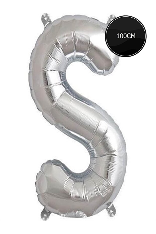 100cm Letter S Foil Balloon Silver