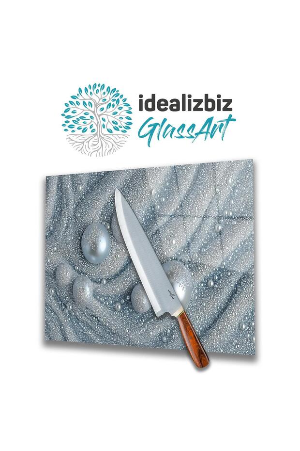 White Pearl Glass Cutting Board, Chopping Board, Presentation Table