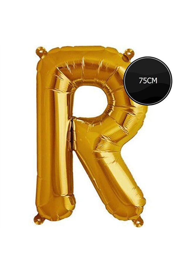 75cm Letter R Foil Balloon Gold