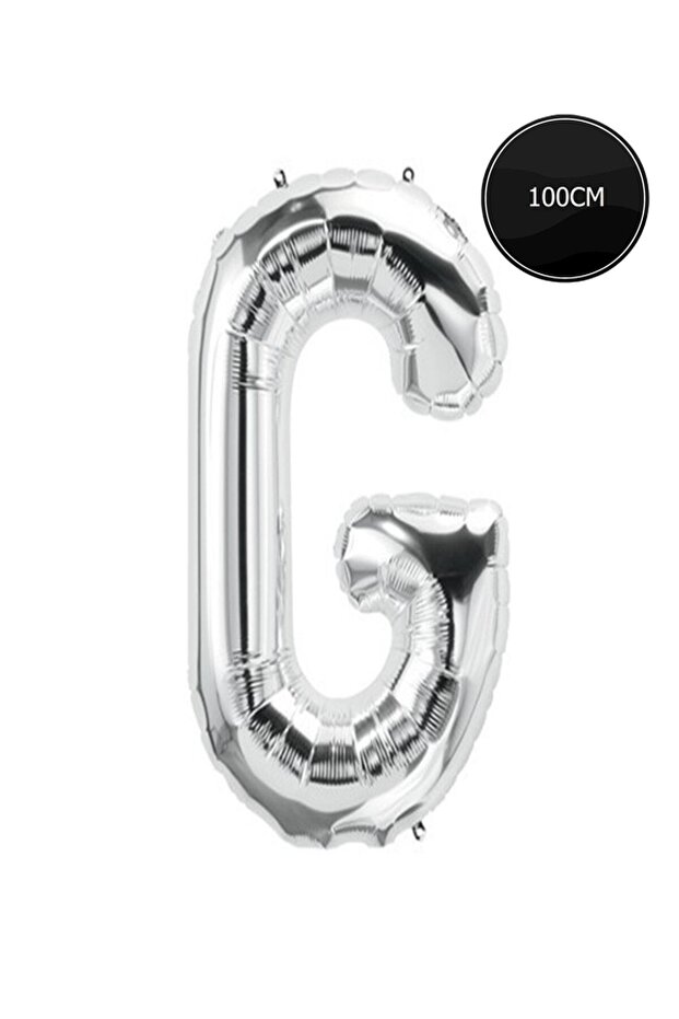 100cm Letter g Foil Balloon Silver