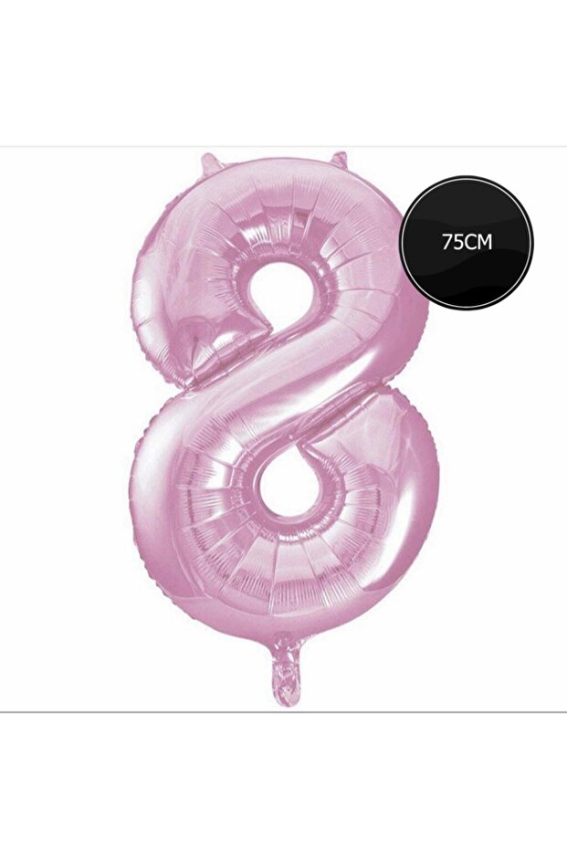 75cm Number 8 Foil Balloon Pink