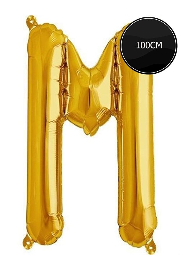 100cm Letter m Foil Balloon Gold