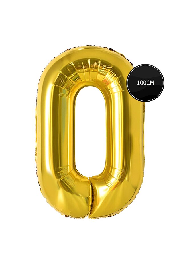 100cm Number 0 Foil Balloon Gold