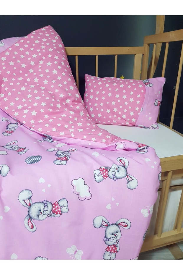 Double-Sided Baby Bedding Set 3 Pieces - 95X135 Quilt Cover, Pillowcase, Sheet