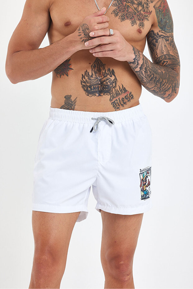 Cool Boy Baskılı Deniz Şortu - 6