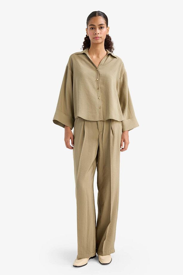 Wide Leg Yüksek Bel Geniş Paça Modal Pantolon F7637AX25AU - 2