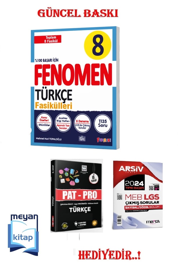 FENOMEN 8.SINIF Türkçe Fasikül Seti (1-2-3-4-5-6-7-8. Sayılar) (GÜNCEL BASKI)...HEDİYELİ - 1