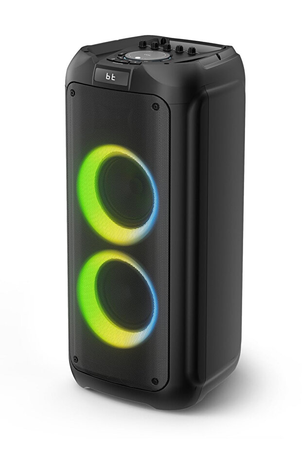 TAX4509 مكبر صوت حفلات بلوتوث 60 واط RMS، DBB bass boost 10 أوضاع إضاءة RGB وظيفة التسجيل