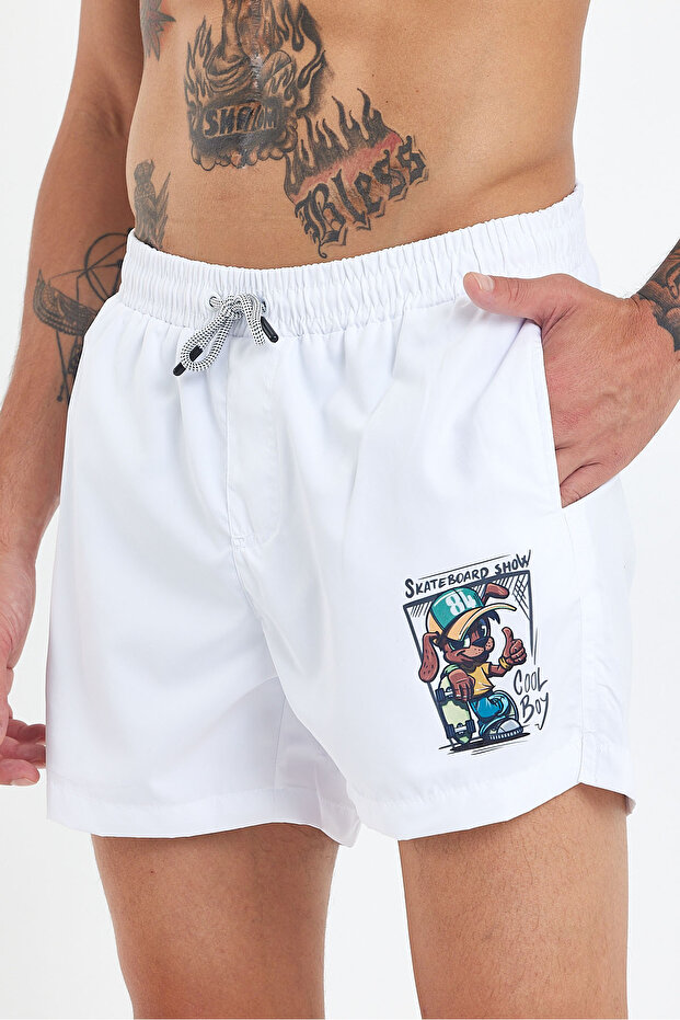 Cool Boy Baskılı Deniz Şortu - 1