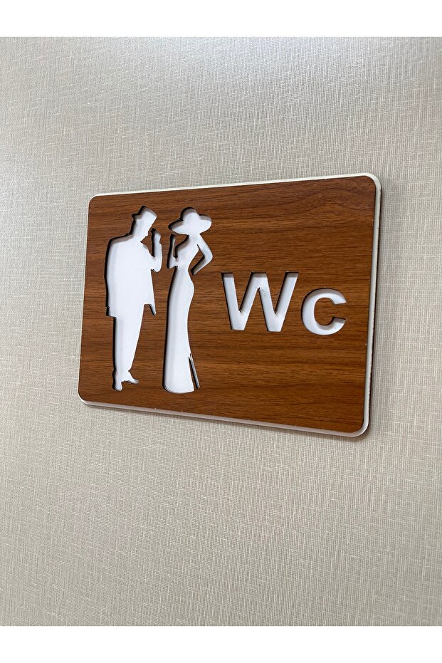 WC Yazılı Logolu Büyük Boy Yönlendirme Tabelası Levhası - 2
