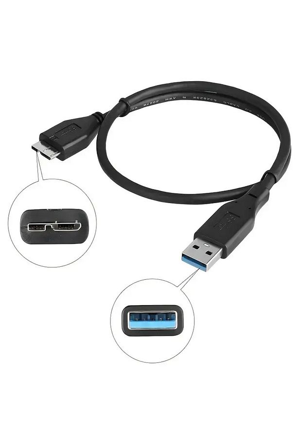 USB 3.0 Taşınabilir HDD Harddisk Hard Disk Kablosu, Micro USB -B, Hızlı Veri Aktarımı (1 Metre) - 2