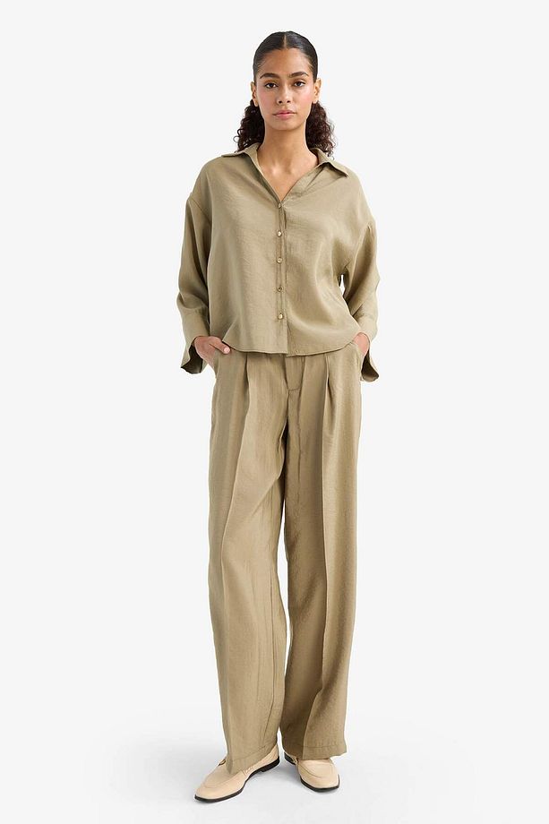 Wide Leg Yüksek Bel Geniş Paça Modal Pantolon F7637AX25AU - 5